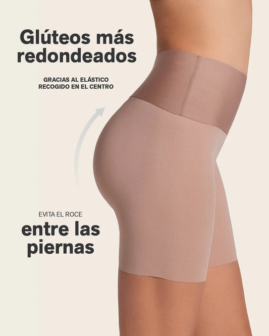 Short de control moderado aspecto invisible con fajón antideslizante