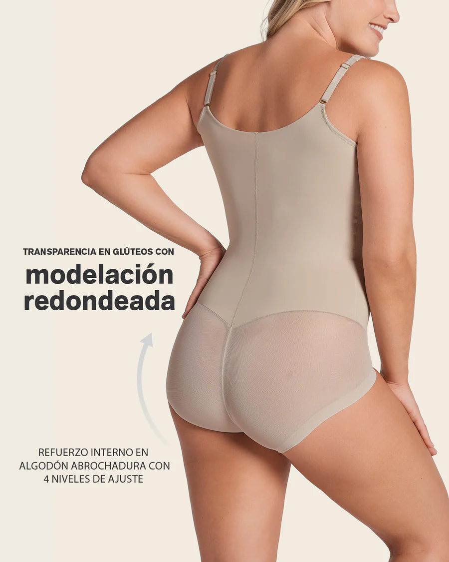 Body faja de control suave, copas con aro y braga hipsters / LEONISA