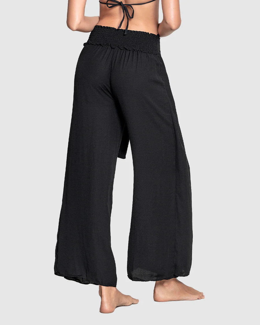 Oferta -20% Pantalón playero tipo lino anudable en el frente / LEONISA