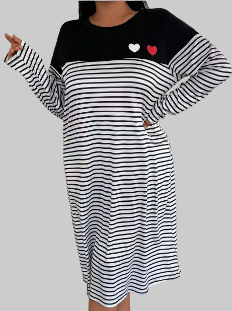 Camisón de rayas, cómodo y cálido ideal para cualquier estación