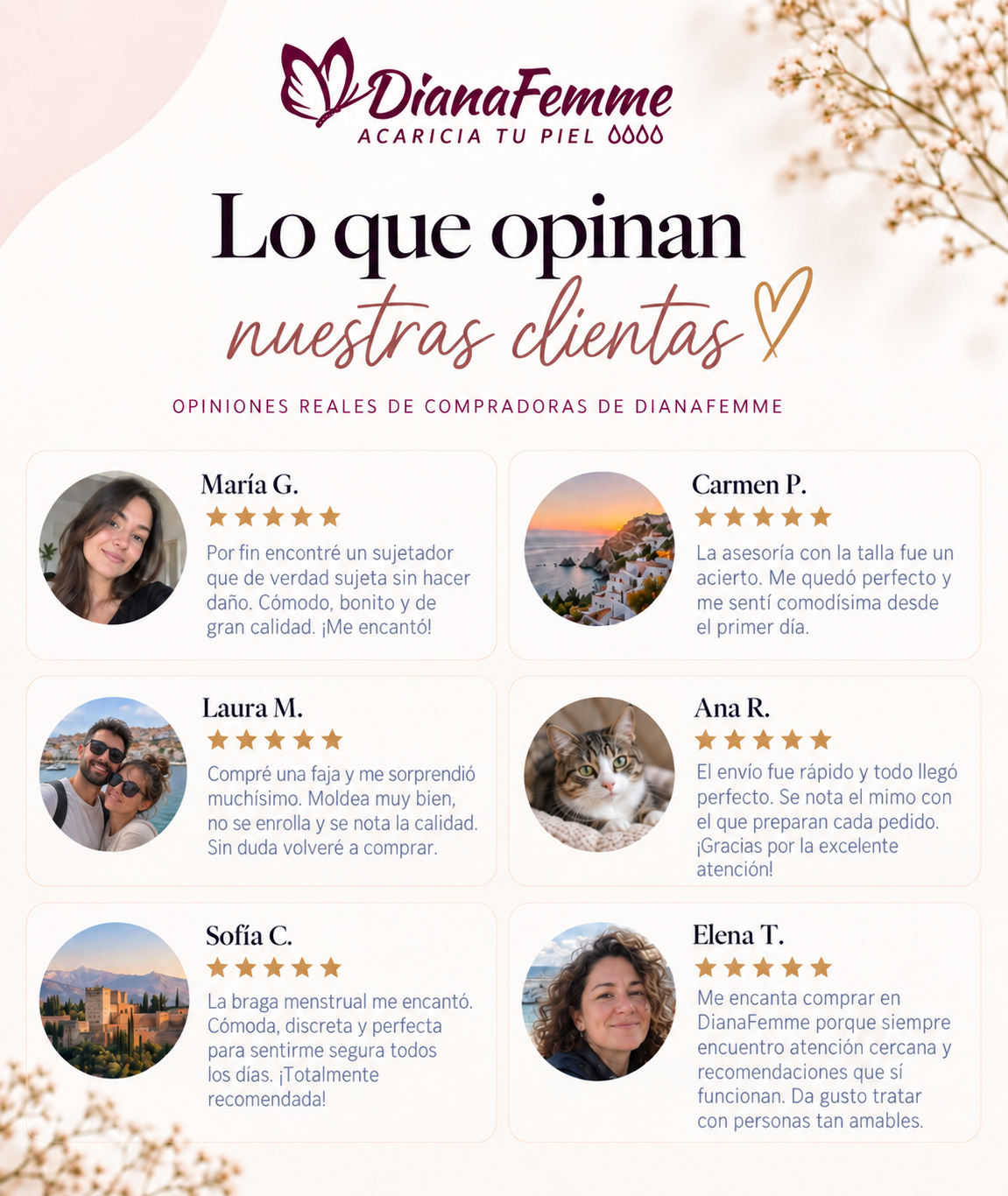 Opiniones de clientas de DianaFemme
