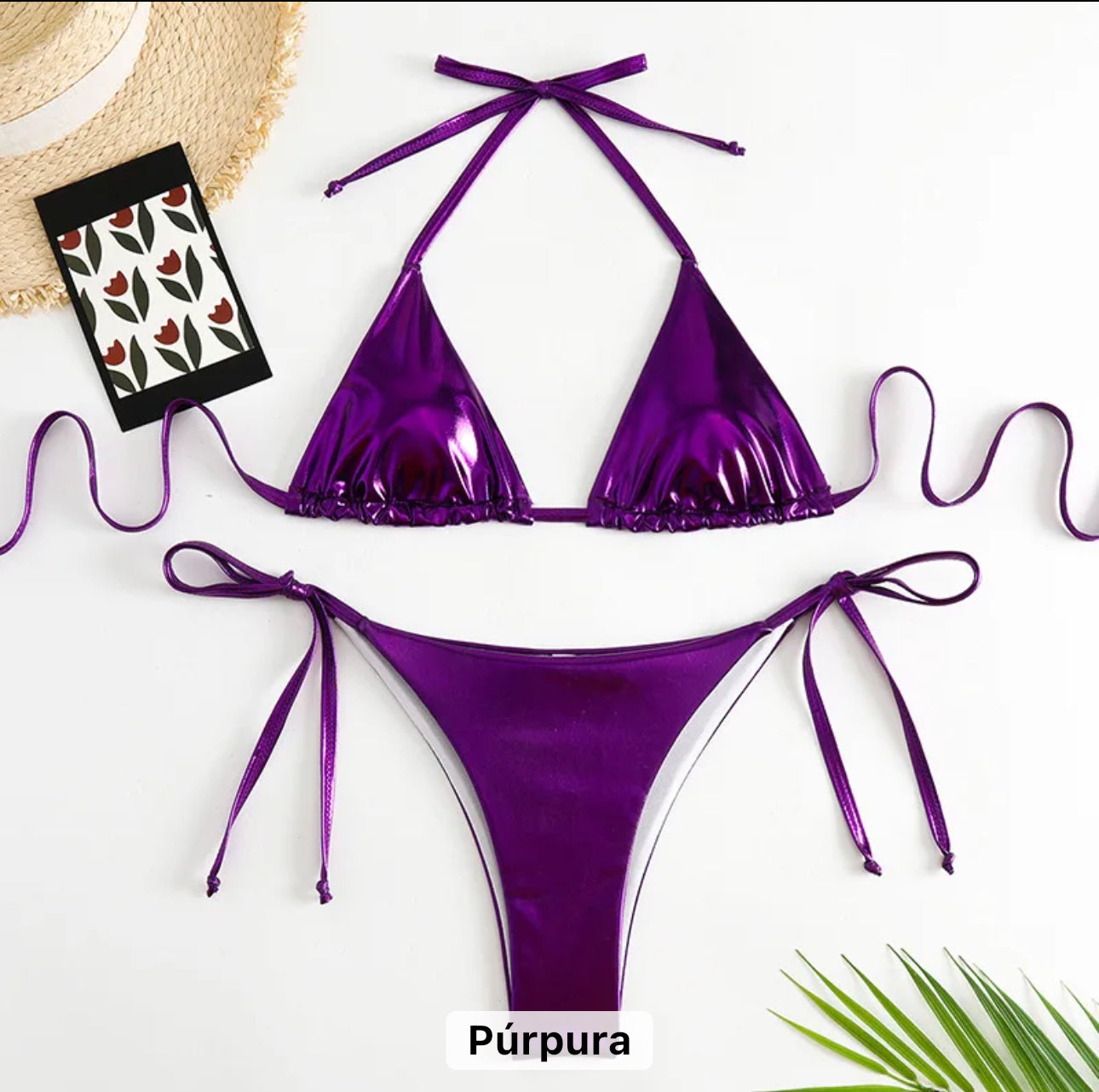 Bikinis elegantes radiantes metalizados de diseñadora