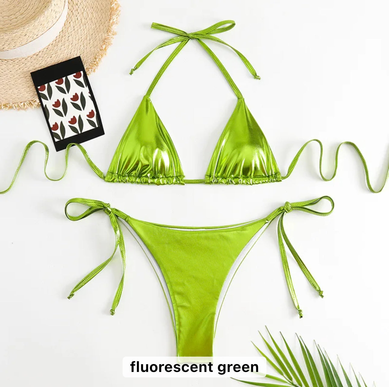 Bikinis elegantes radiantes metalizados de diseñadora