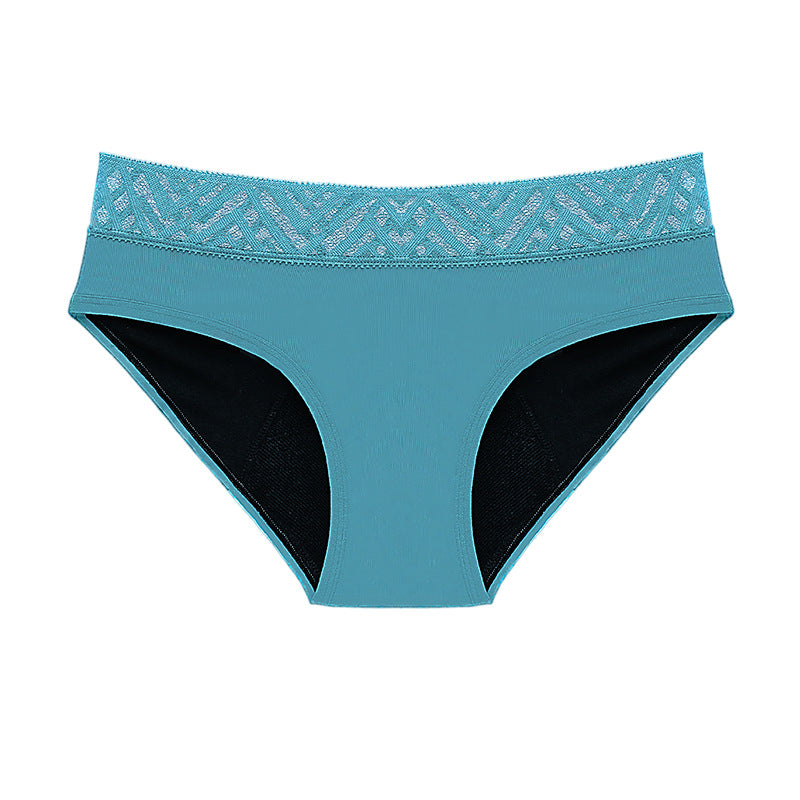 Bragas menstruales con encaje y costura