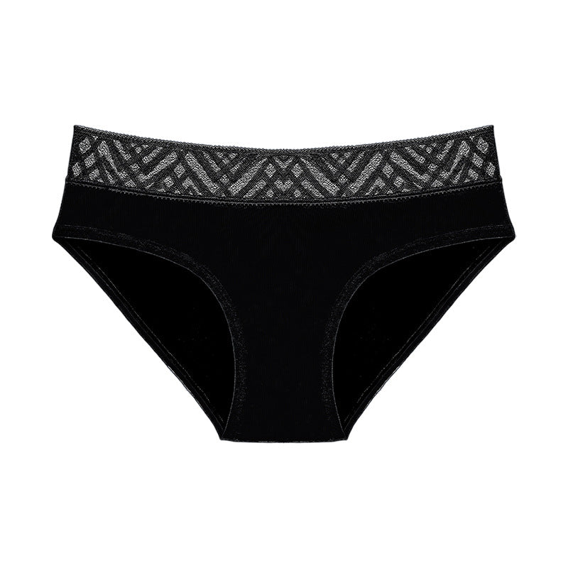 Bragas menstruales con encaje y costura