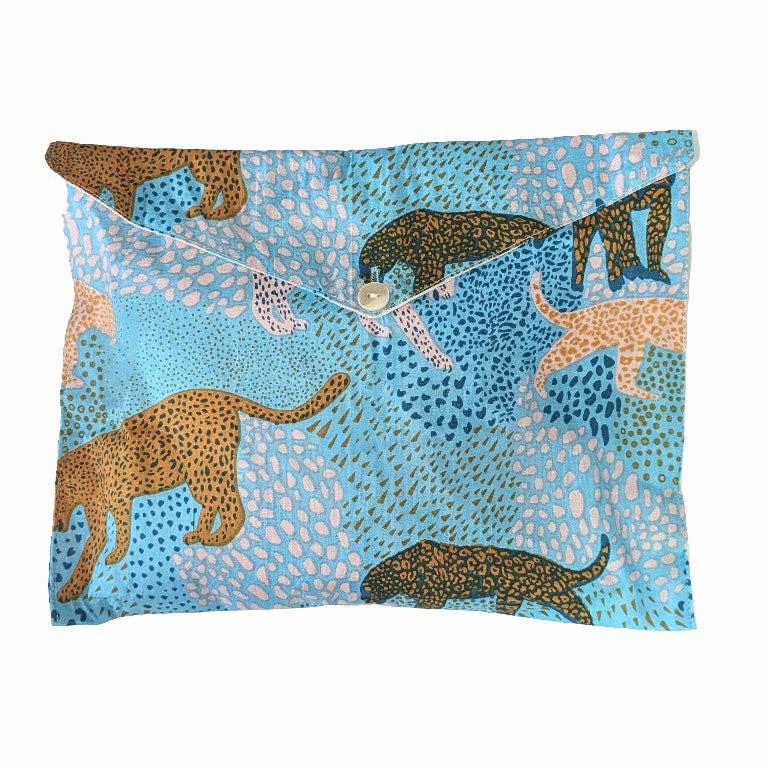 OFERTA -20% Pijama exótica azul con estampado de leopardos de colores
