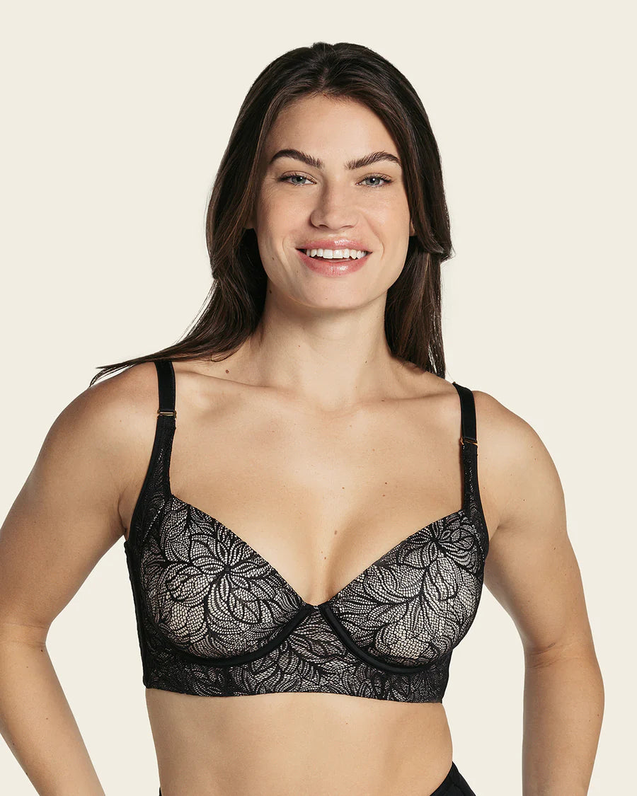 Sujetador de push up suave y cubrimiento alto en sisa y espalda Cover Bra en encaje