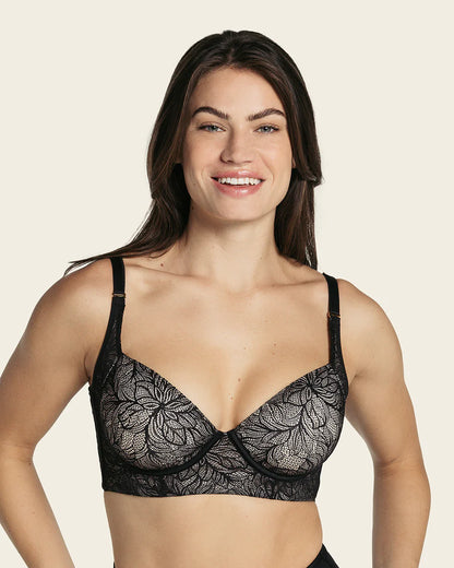 Sujetador de push up suave y cubrimiento alto en sisa y espalda Cover Bra en encaje