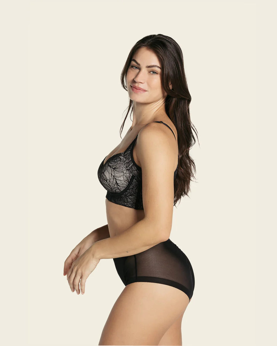 Sujetador de push up suave y cubrimiento alto en sisa y espalda Cover Bra en encaje