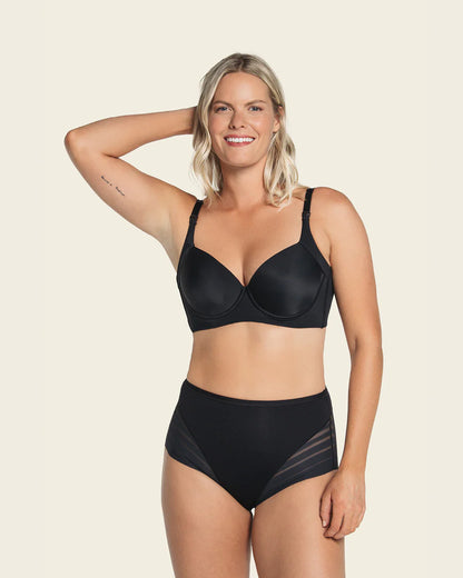 Braga faja clásica con control moderado de abdomen y bandas en tul Leonisa