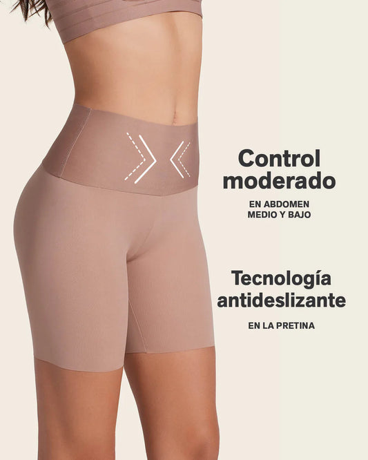 Short de control moderado aspecto invisible con fajón antideslizante