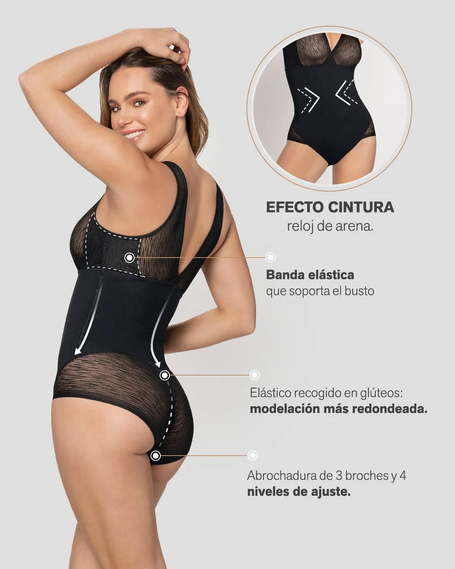 Faja tipo body con bralette incorporado con control de abdomen