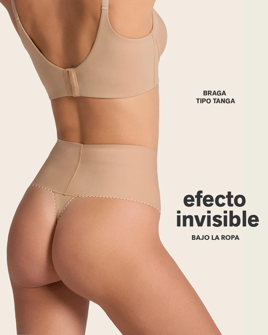 Tanga moldeadora con fajón ancho de control fuerte tiro alto / LEONISA