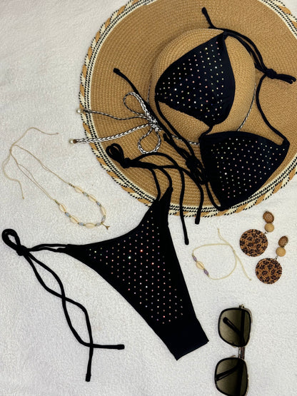 Oferta! Bikini Negro con Pedrería – Glamour para Brillar con Estilo