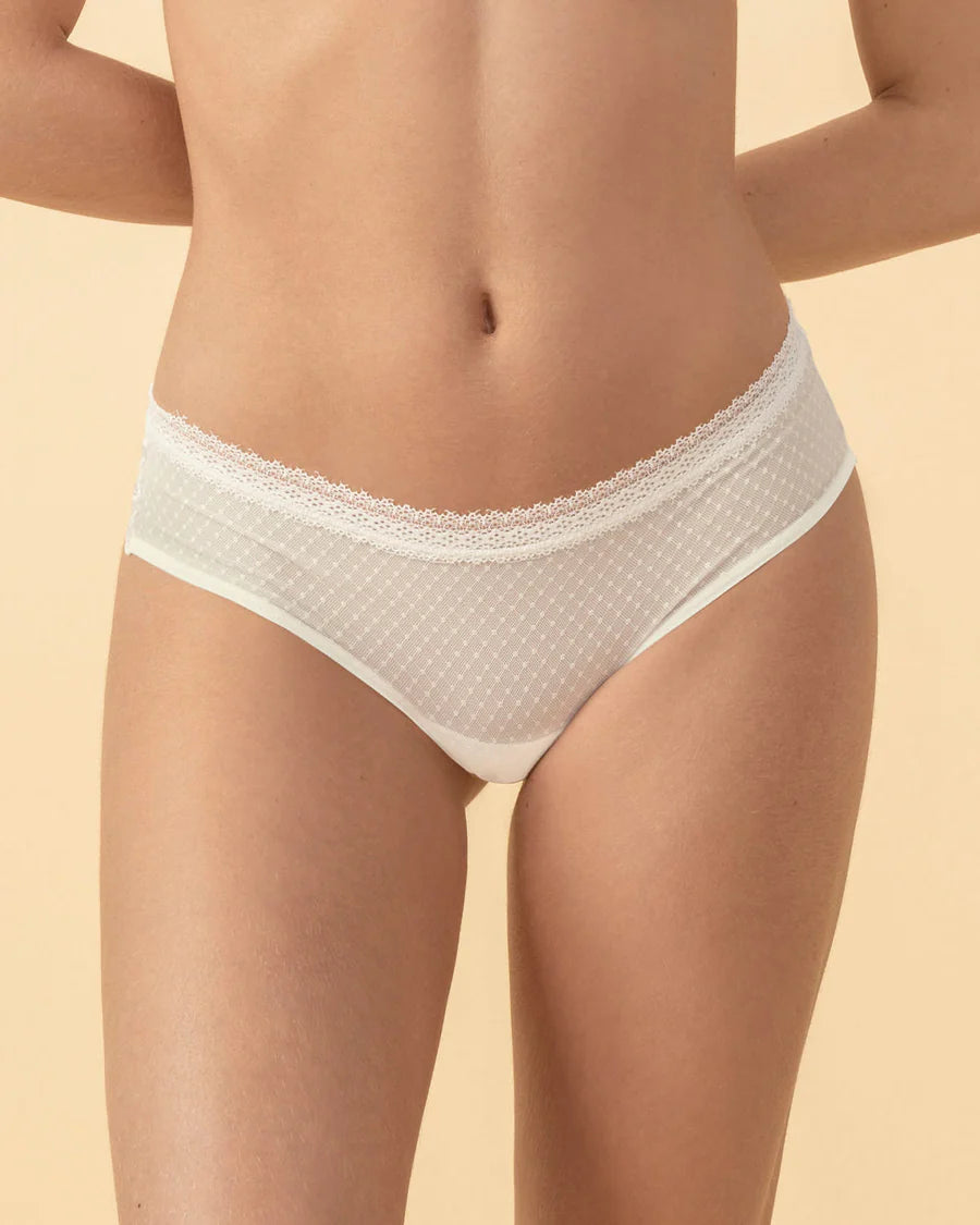 Pack de 2 Braguitas Tipo Culotte en Encaje y Blonda