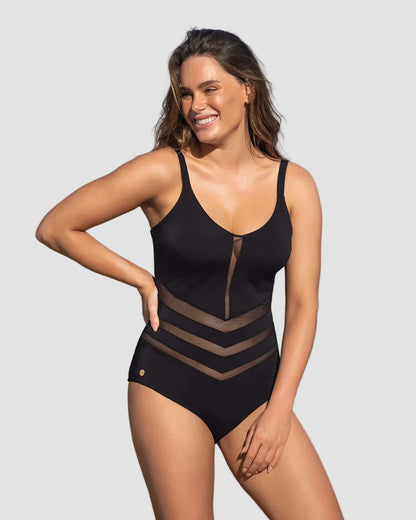Oferta -20% Bañador reductor con transparencias en abdomen / LEONISA