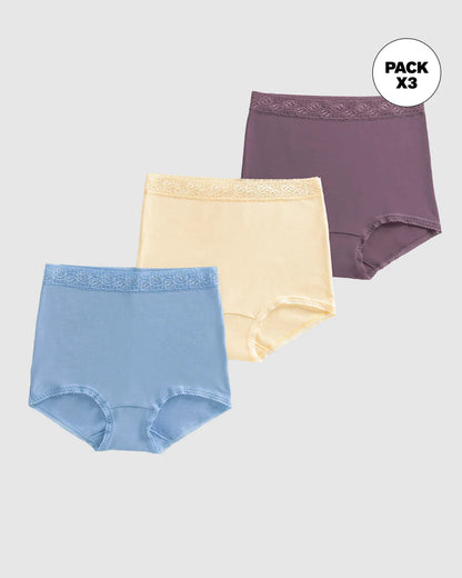 Pack de 3 bragas clásicas de ajuste y cubrimiento total