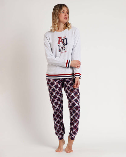 OFERTA-20% Pijama Manga Larga ADM Family para Mujer en 100% algodón orgánico