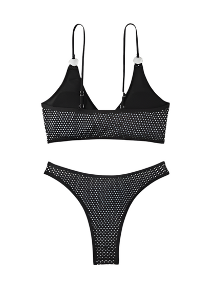 Oferta! Bikini Negro con Pedrería de lujo