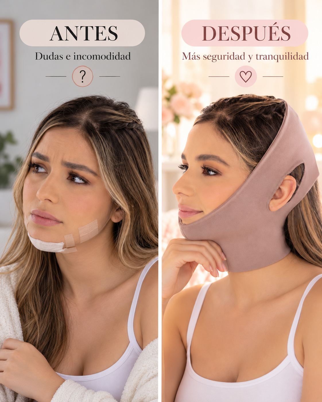 FAJA FACIAL POSTOPERATORIA PARA PAPADA, MENTÓN Y CUELLO