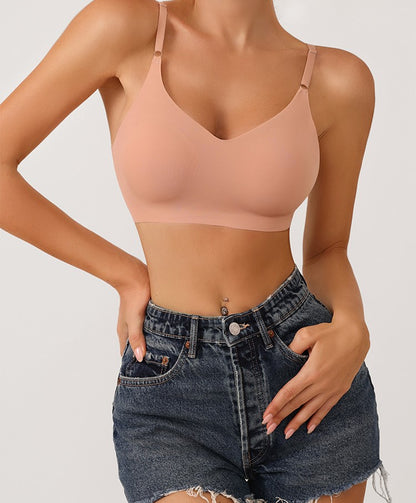 Super oferta al por mayor Top tipo camisilla, Sujetadores deportivos sin costuras, apariencia invisible