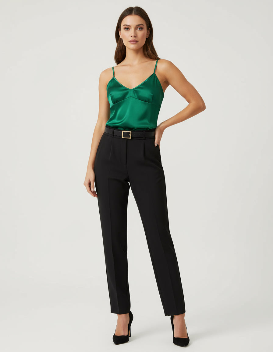Pijama Sueño Tropical de Seda Verde esmeralda– Set de 5 piezas