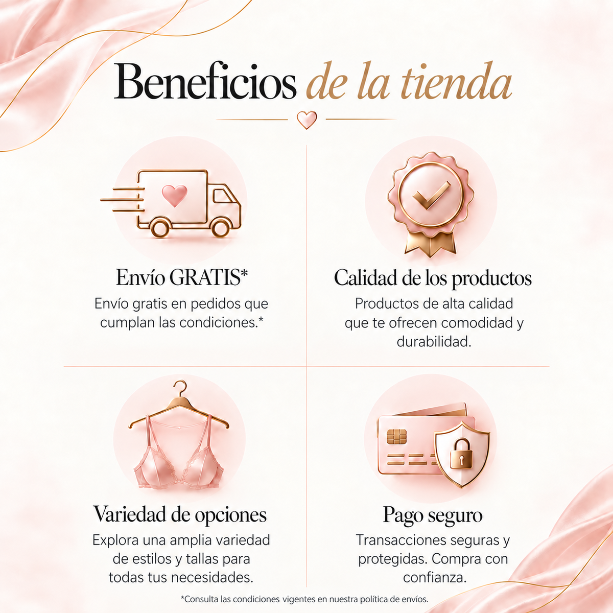 Beneficios de comprar en DianaFemme y condiciones de envío gratis