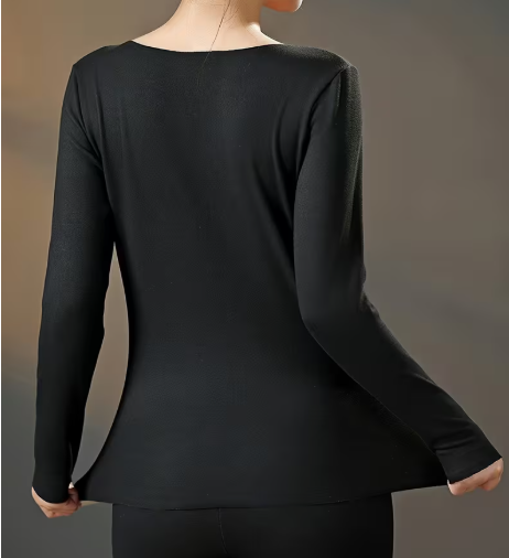 Camiseta calentadora interior térmica para mujer.