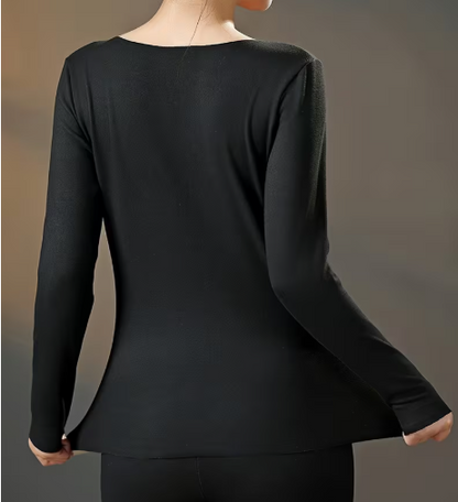 Camiseta calentadora interior térmica para mujer.
