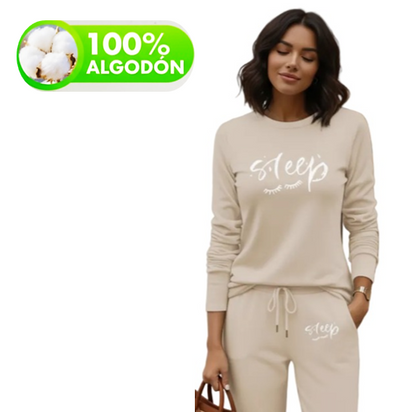 Conjunto Pijama Manga Larga 100% Algodón