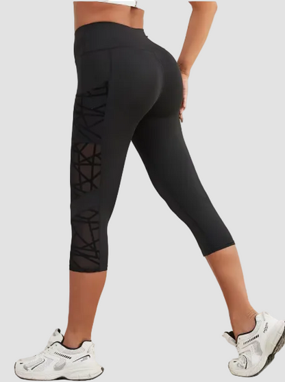 Legging Deportivo Capri con Bolsillo Lateral Gris y Negro