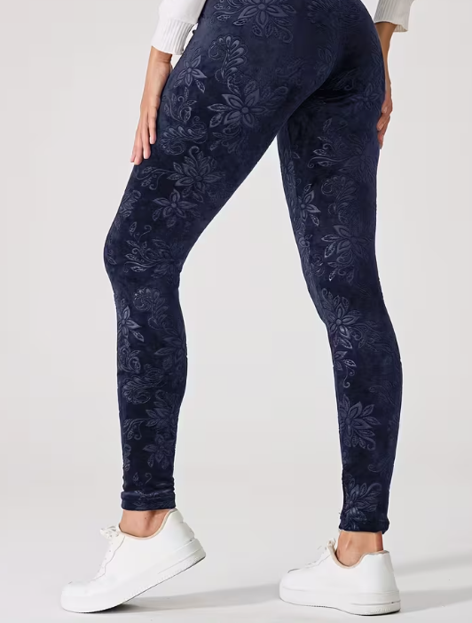 Malla elástica con estampado floral