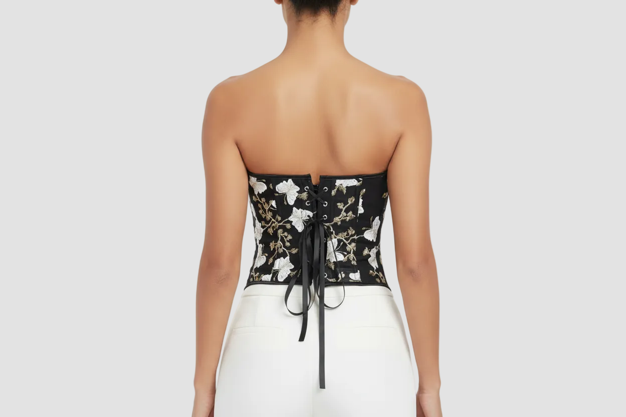 Oferta -20% Corset bordado con mariposas