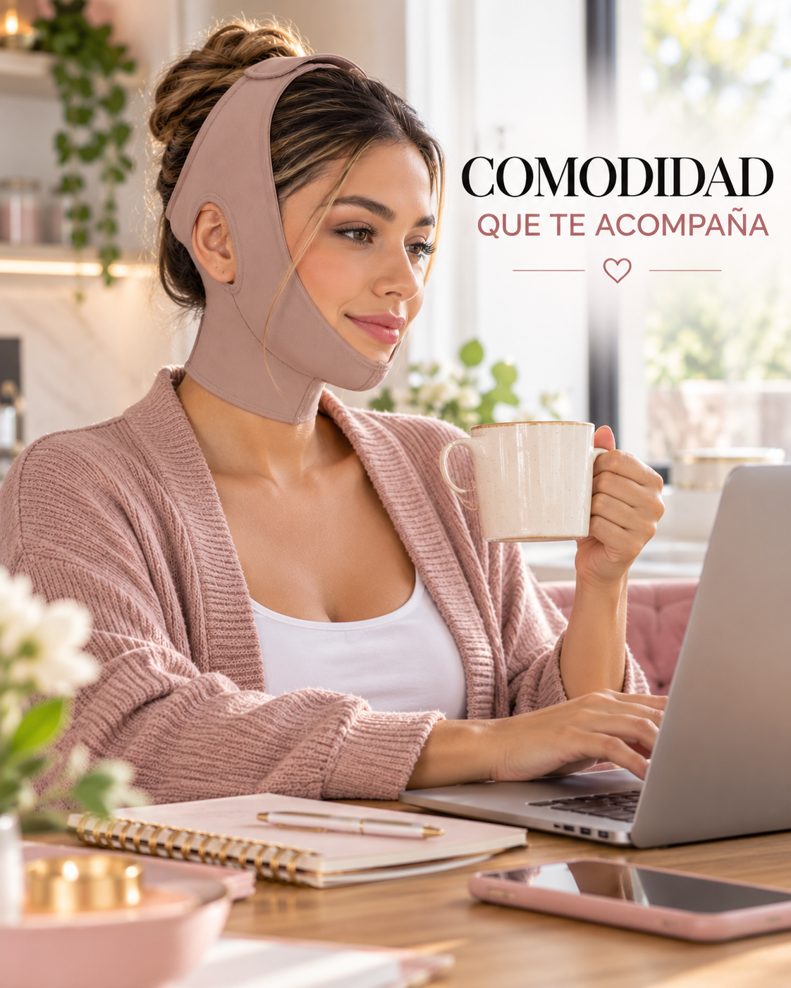 FAJA FACIAL POSTOPERATORIA PARA PAPADA, MENTÓN Y CUELLO