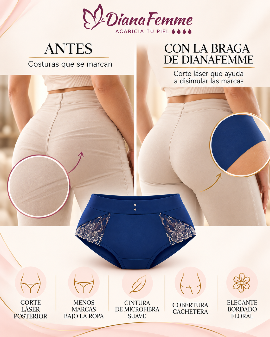 Braga Cachetera Azul Imperial con Bordado