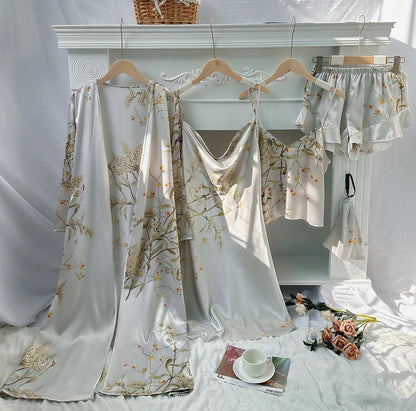 OFERTA -25% todo el Set de satén seda O Bata con cinturón 32,50€, camisón(vestido) 28€, conjunto Top y Short 22€ o todo el set por 59,85€