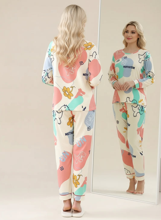 Oferta! -50% Conjunto de pijama de algodón manga larga y pantalón con estampado de Dinosaurios