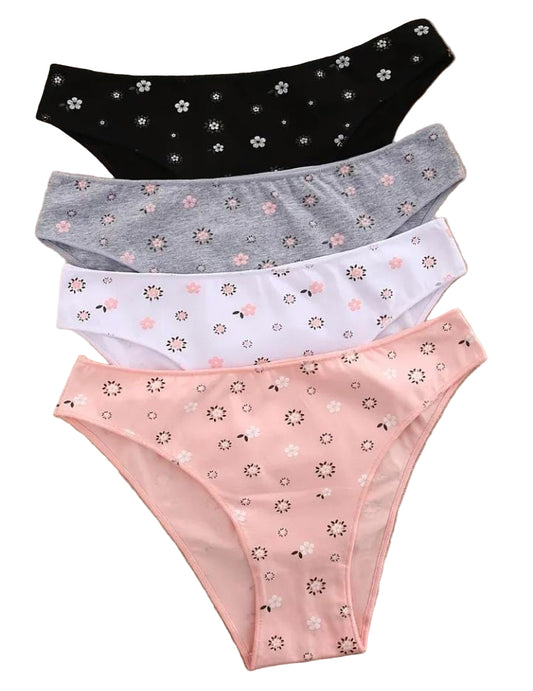 Bragas tipo bikini con estampado de flores