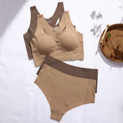 OFERTA Set sin costuras y top camiseta con cubre pezones,deportivo y diario.