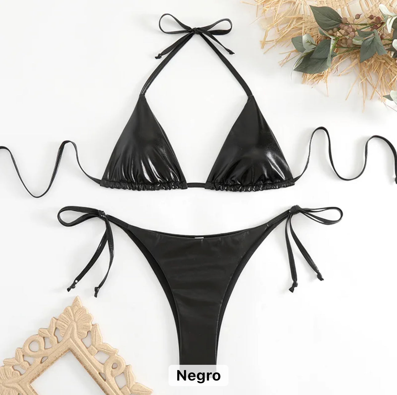 Bikinis elegantes radiantes metalizados de diseñadora