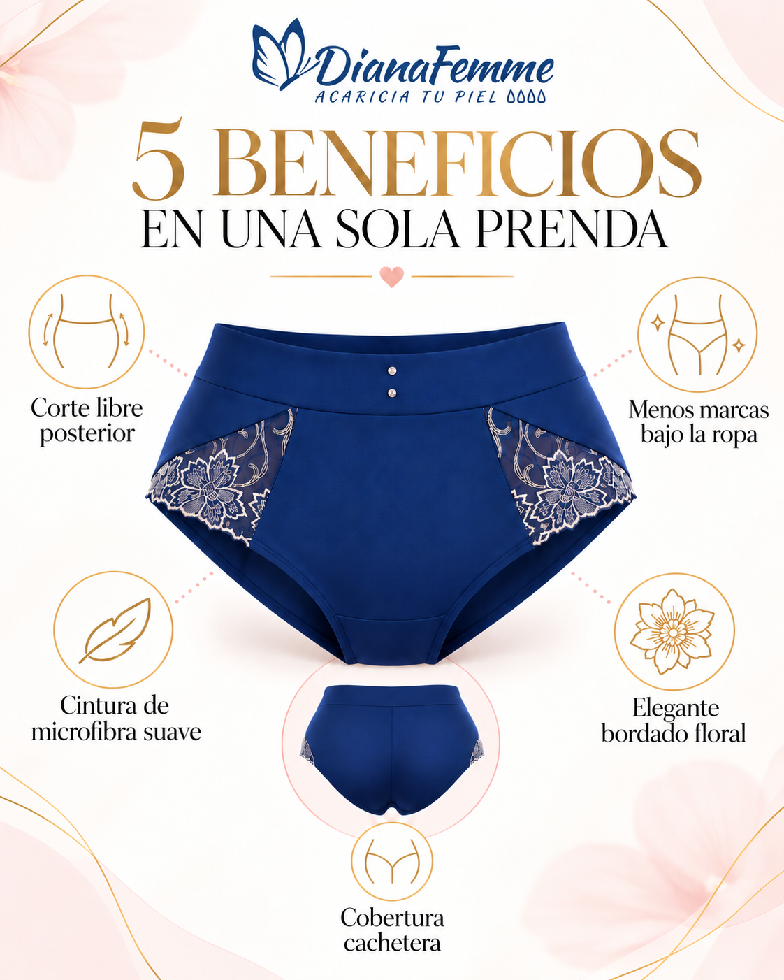 Braga Cachetera Azul Imperial con Bordado