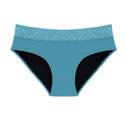 Bragas menstruales con encaje y costura