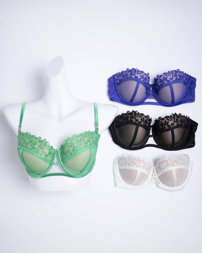 Oferta Sujetadores lenceria apariencia transparente de flores copas talla grande