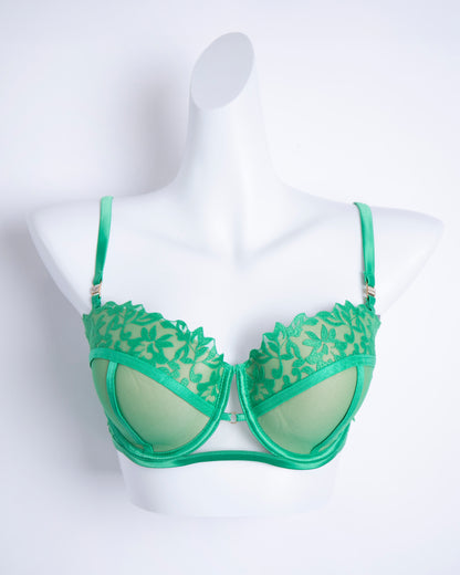 Oferta Sujetadores lenceria apariencia transparente de flores copas talla grande