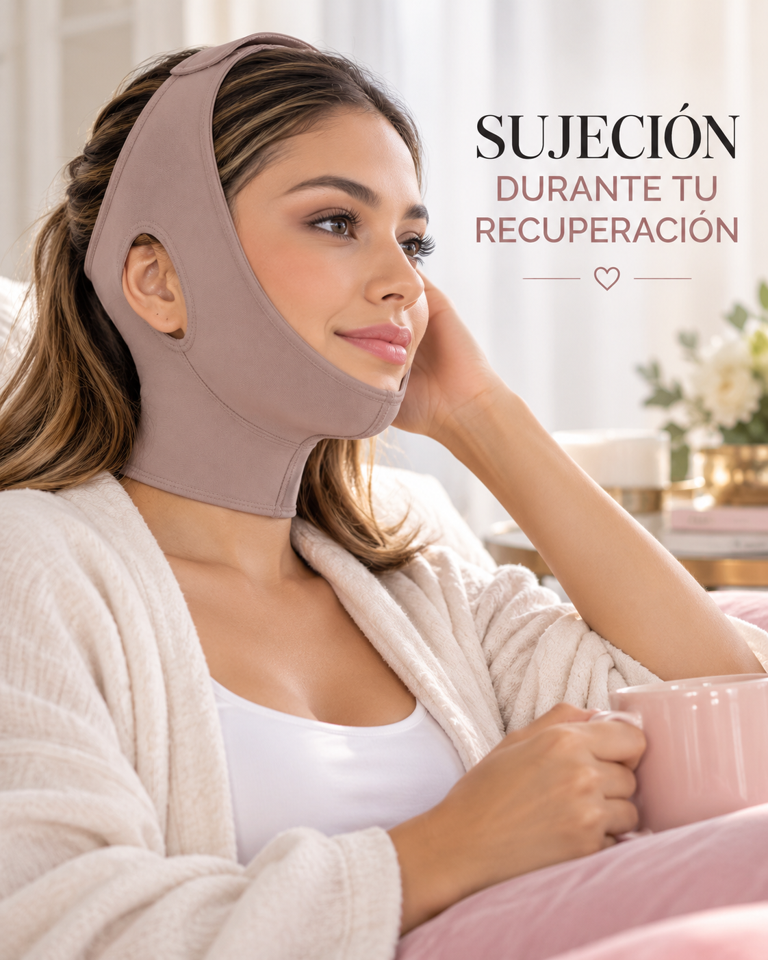 FAJA FACIAL POSTOPERATORIA PARA PAPADA, MENTÓN Y CUELLO