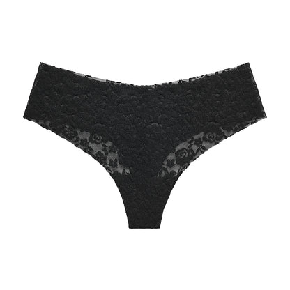 Tanga de encaje con acabado invisible