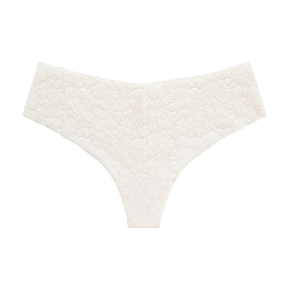 Tanga de encaje con acabado invisible