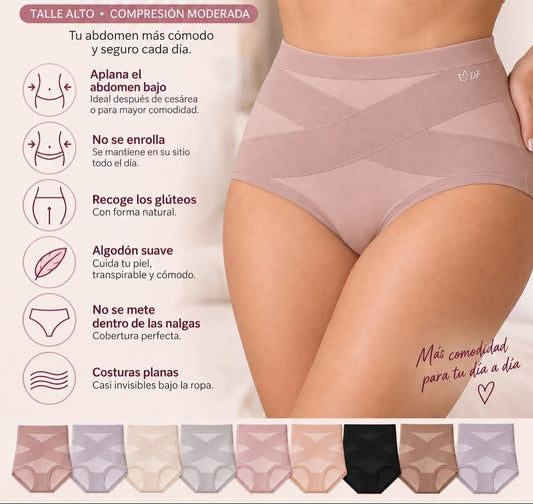 Pack 3 Bragas Altas de Algodón | Control Suave de Abdomen