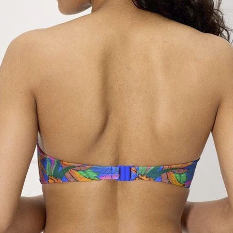 Bikini bandeau multiposición con estampado tropical / Ysabel Mora