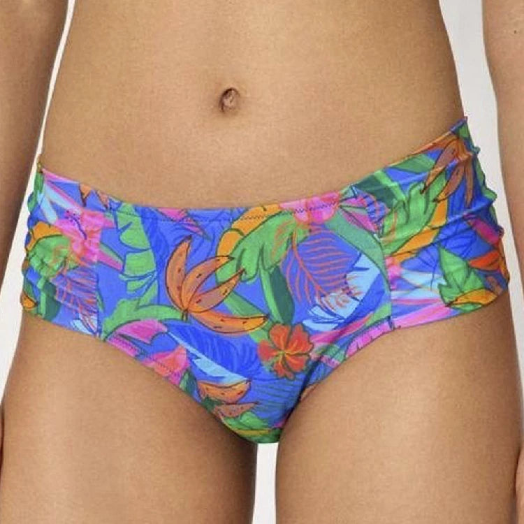 Bikini bandeau multiposición con estampado tropical / Ysabel Mora